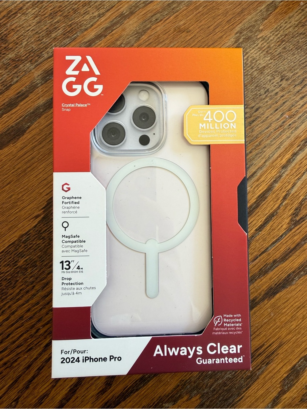 ZAGG Crystal Palace Snap Clear Case for 2024 iPhone Pro — White